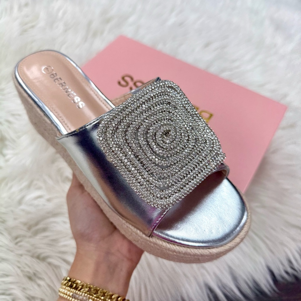 Silver Platform Rhinestone Sandal - Picture 4 of 5